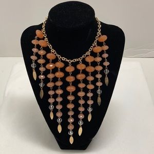 Cascading brown/ Goldtone necklace Set